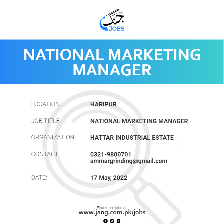 National Marketing Manager