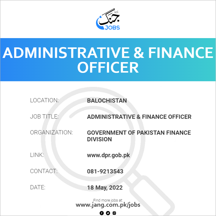 Administrative & Finance Officer
