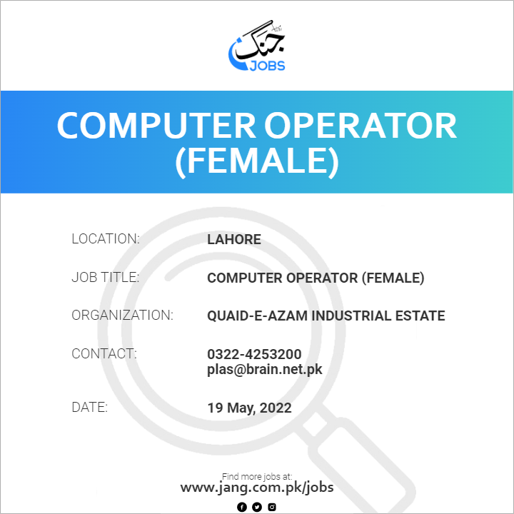 Computer Operator (Female)
