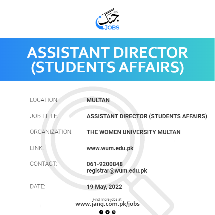 assistant-director-students-affairs-job-the-women-university-multan