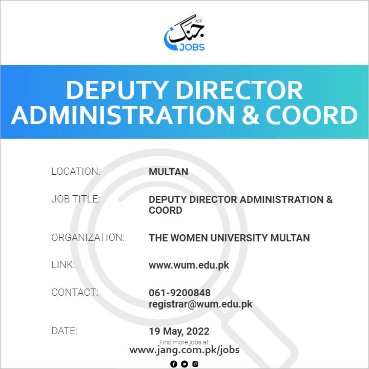 Deputy Director Administration & Coord