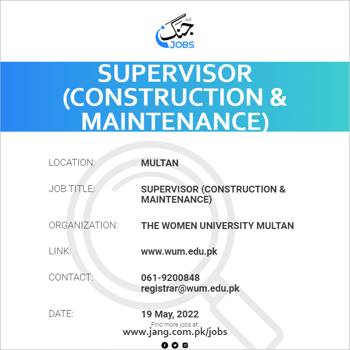 supervisor-construction-maintenance-job-the-women-university