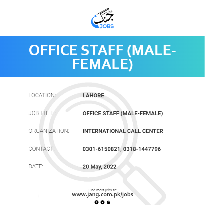 Office Staff (Male-Female)