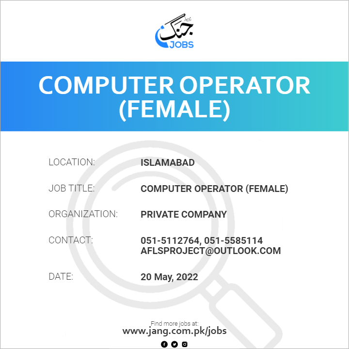 Computer Operator (Female)