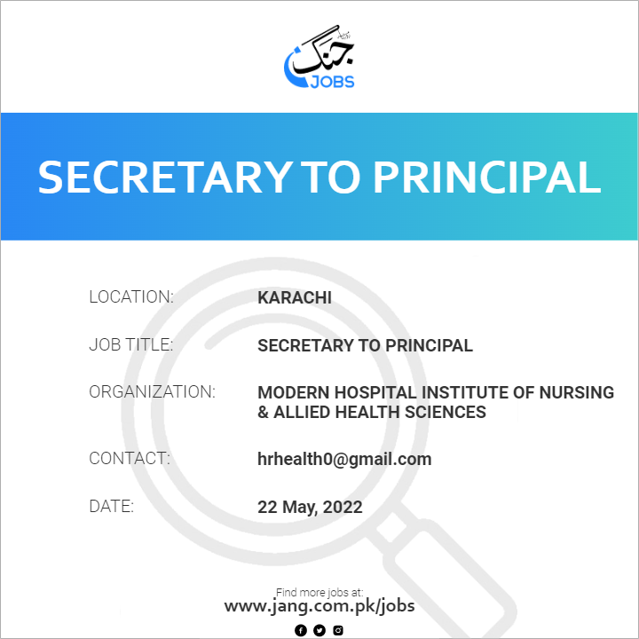 Secretary To Principal