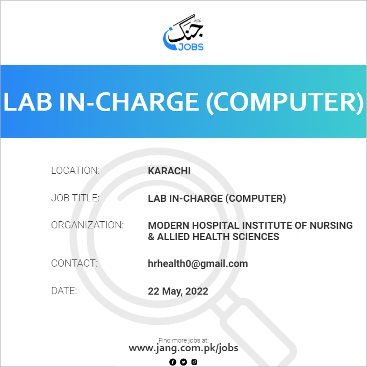 Lab In-Charge (Computer)