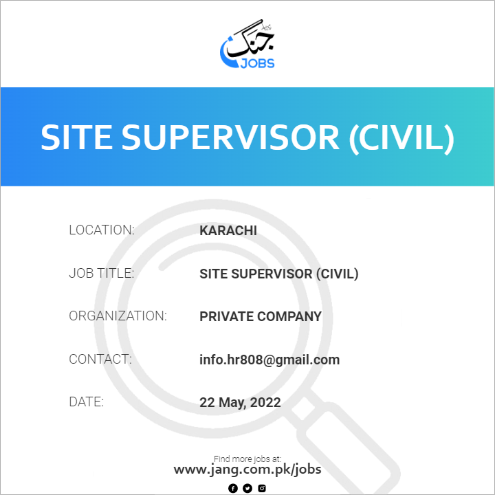 Site Supervisor (Civil)