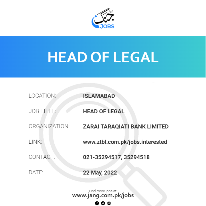 head-of-legal-job-zarai-taraqiati-bank-limited-jobs-in-islamabad