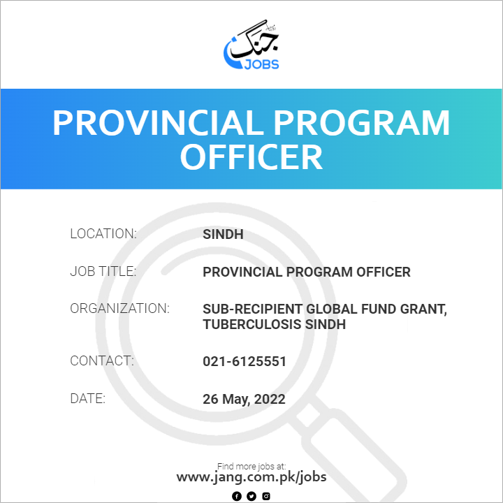 Provincial Program Officer