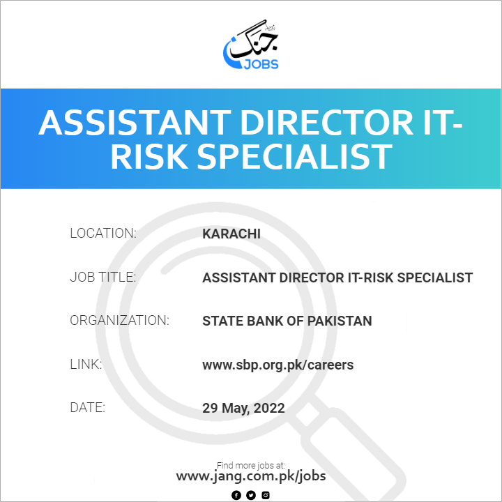 assistant-director-it-risk-specialist-job-state-bank-of-pakistan