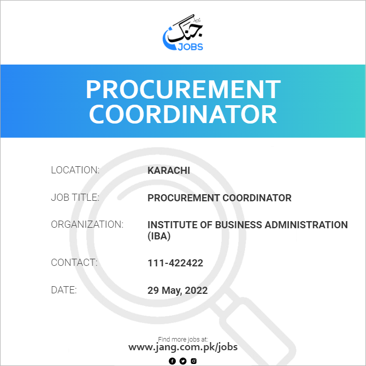 procurement-coordinator-job-institute-of-business-administration-iba