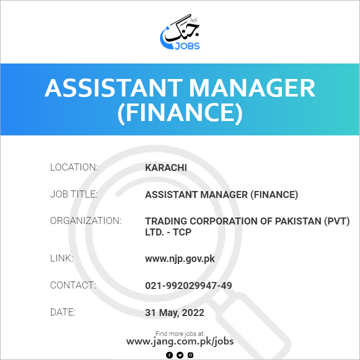 Assistant Manager (Finance)