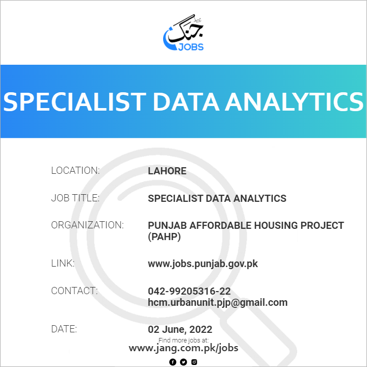 Specialist Data Analytics