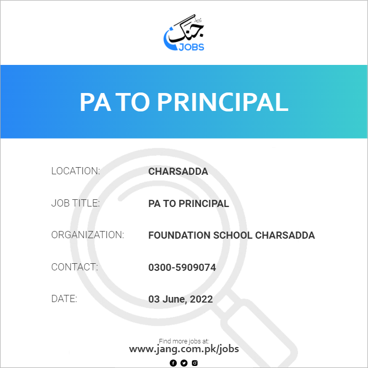 PA To Principal