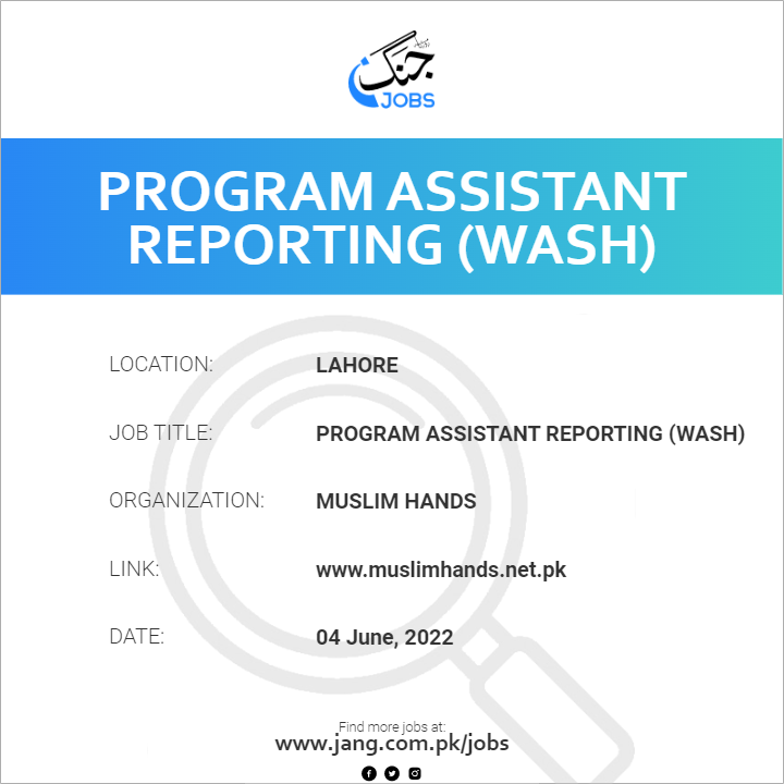 Program Assistant  Reporting (WASH)