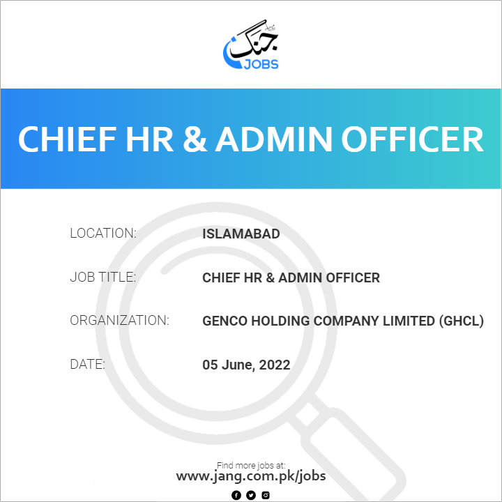 Chief HR & Admin Officer