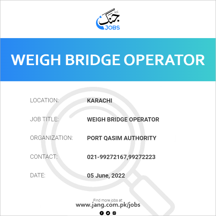 Weigh Bridge Operator