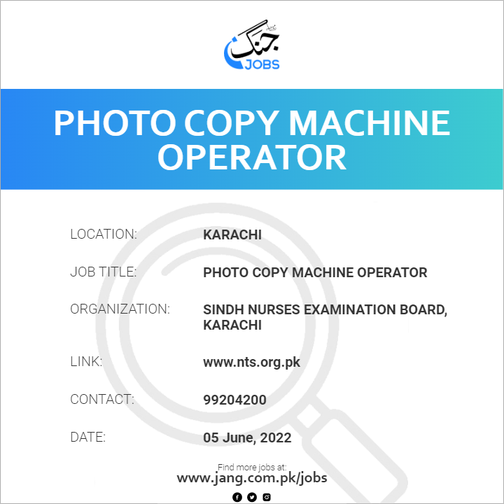 Photo Copy Machine Operator
