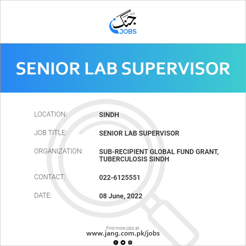 Senior Lab Supervisor