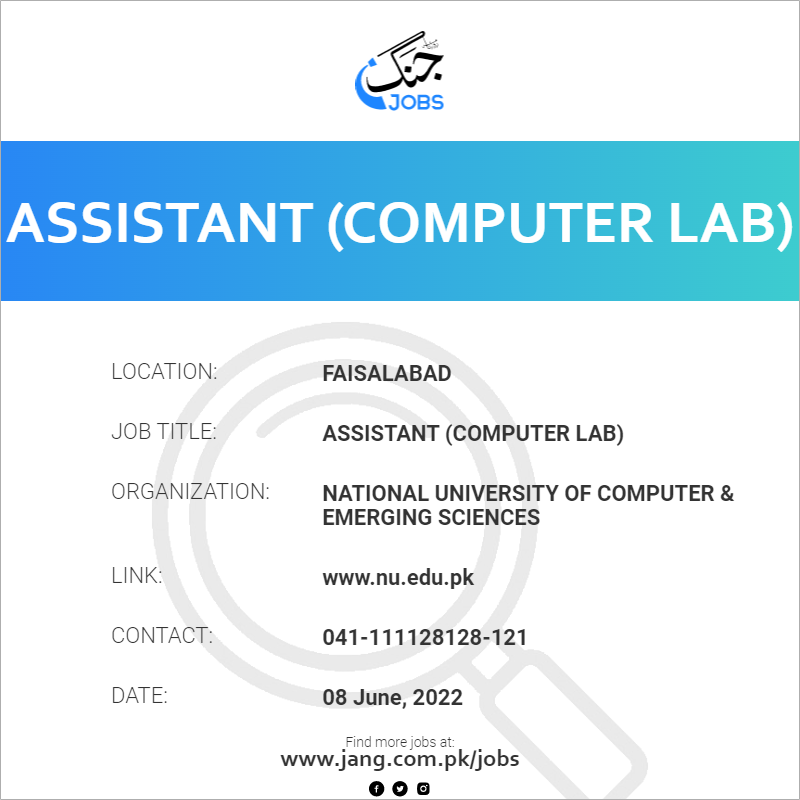 Assistant (Computer Lab)