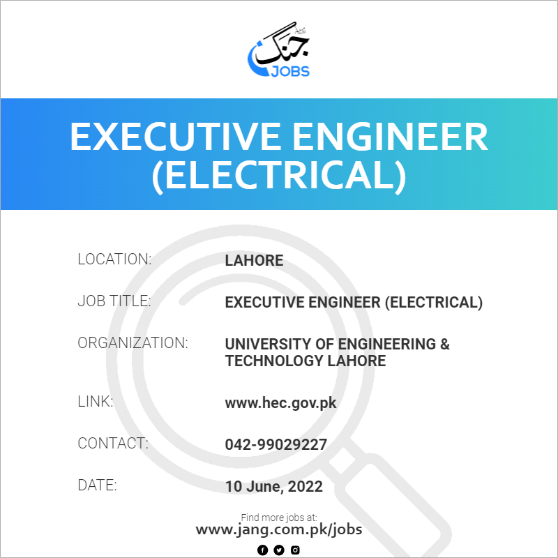Executive Engineer (Electrical)