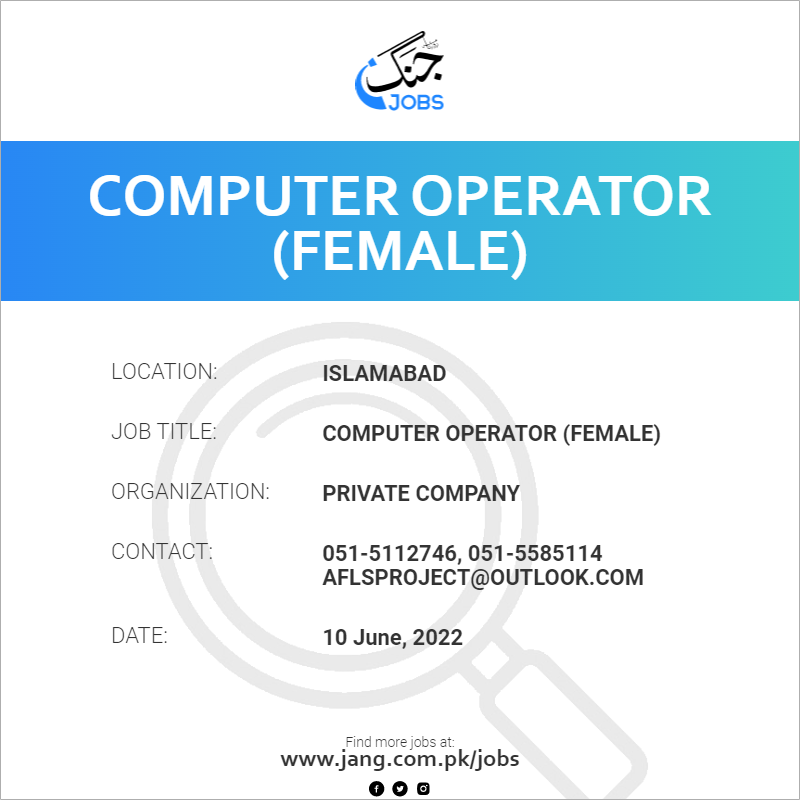 Computer Operator (Female)