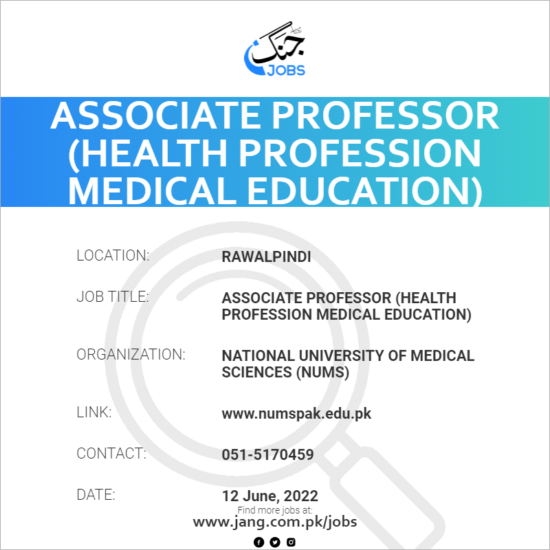 Associate Professor (Health Profession Medical Education)