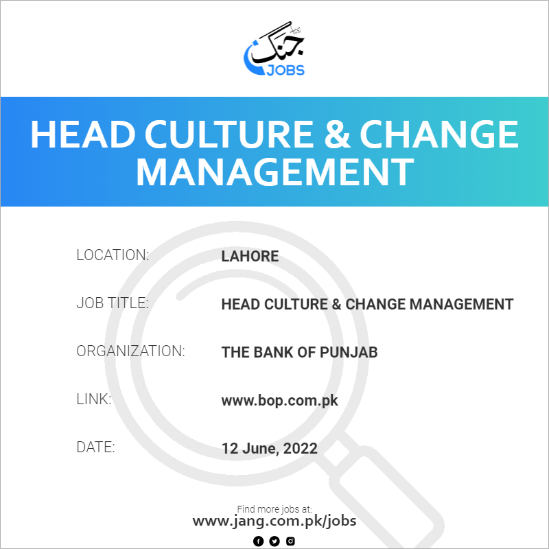 Head Culture & Change Management
