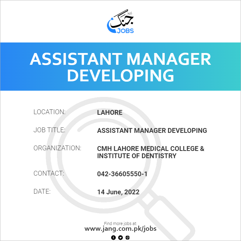 Assistant Manager Developing