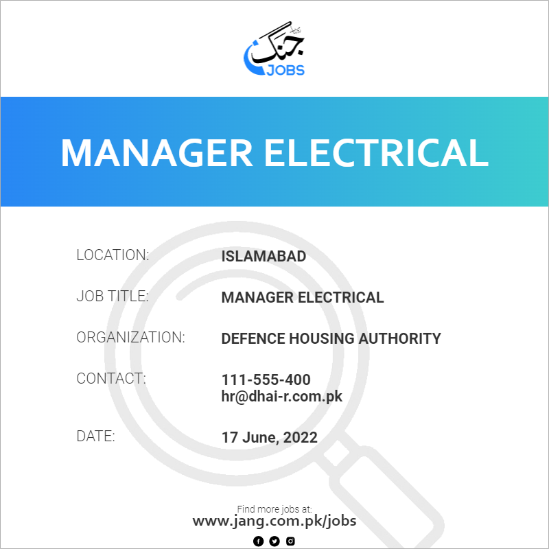 Manager Electrical