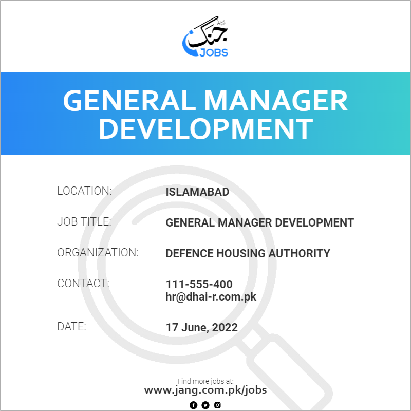 General Manager Development