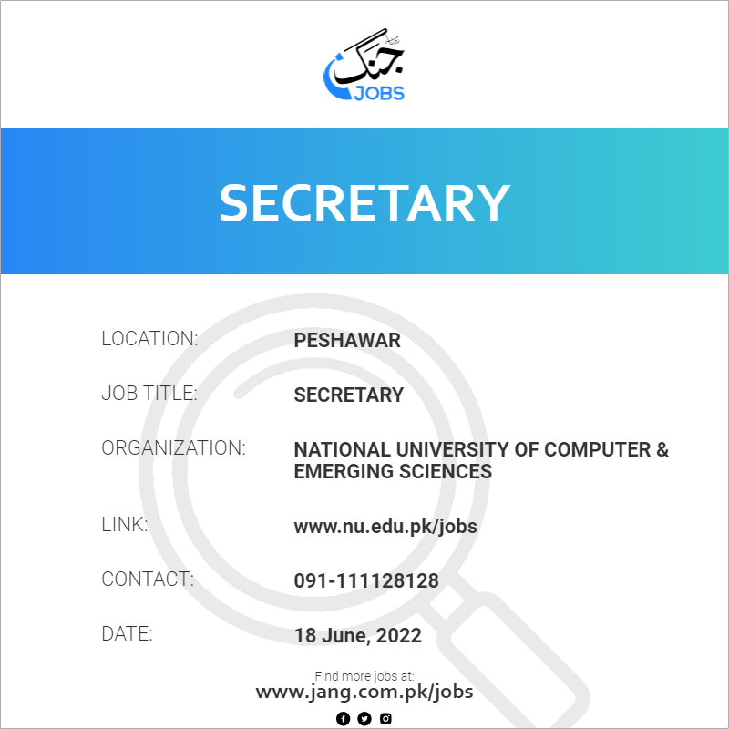 secretary-job-national-university-of-computer-emerging-sciences