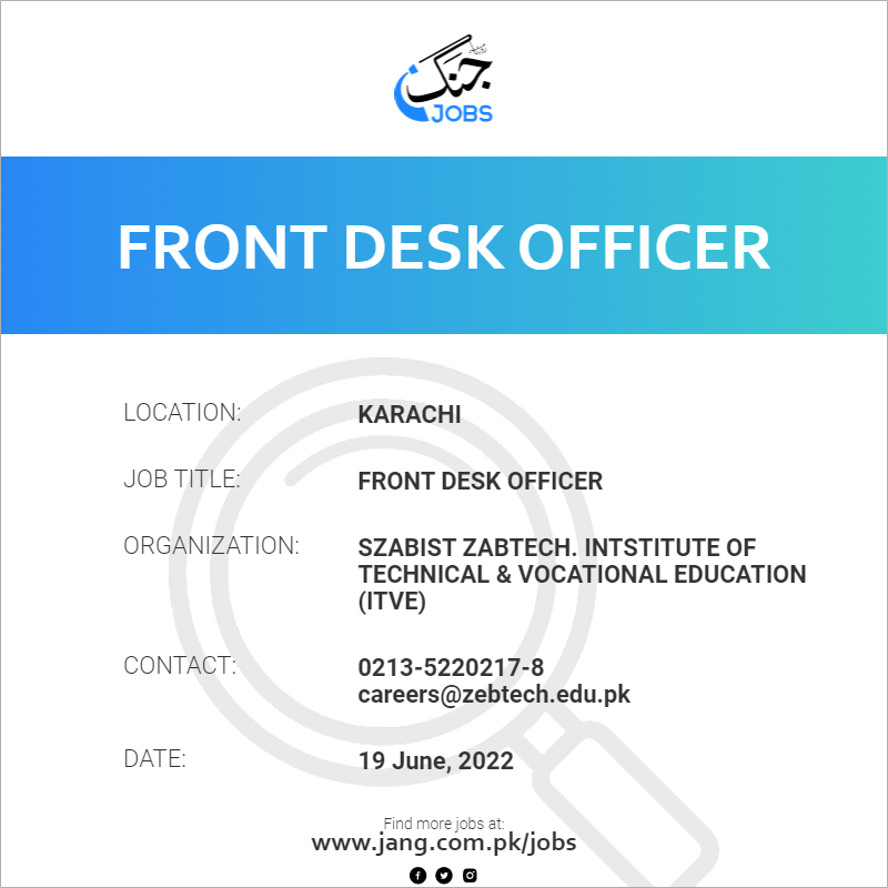 Front Desk Officer