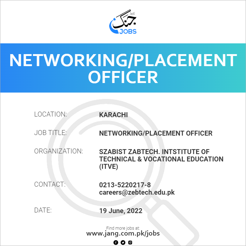 Networking/Placement Officer