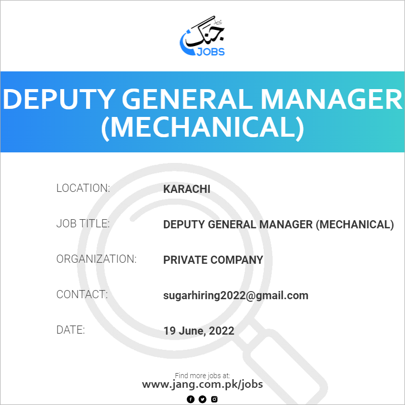 deputy-general-manager-mechanical-job-private-company-jobs-in