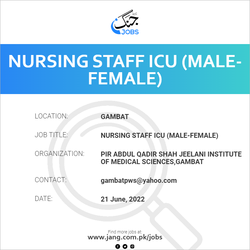 Nursing Staff ICU (Male-Female)
