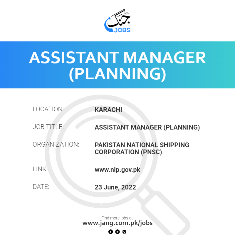 Assistant Manager (Planning)