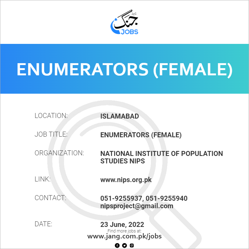 Enumerators (Female)