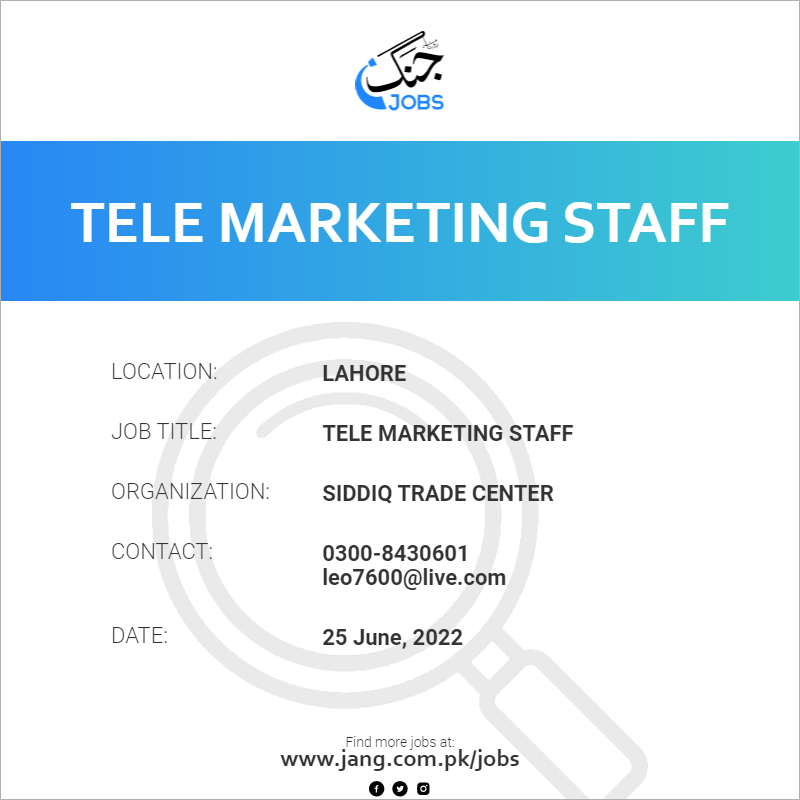 Tele Marketing Staff