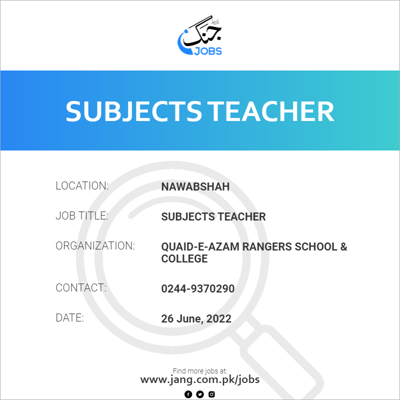 Subjects Teacher 