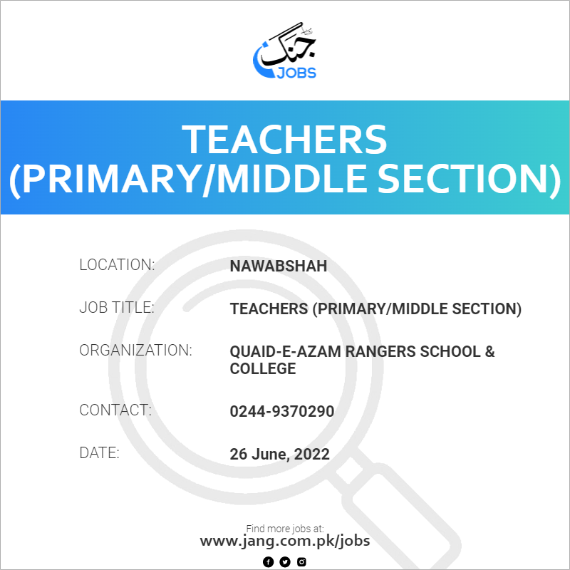 Teachers (Primary/Middle Section)