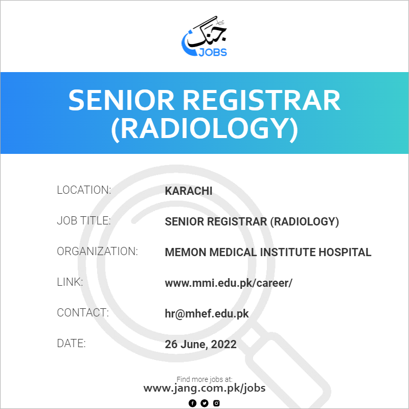 Senior Registrar (Radiology)