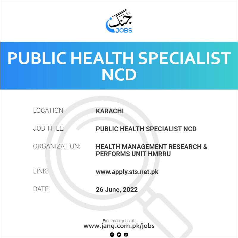 Public Health Specialist NCD