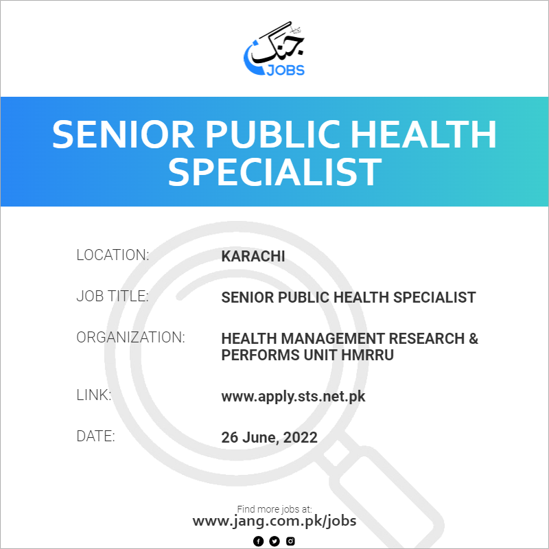 Senior Public Health Specialist