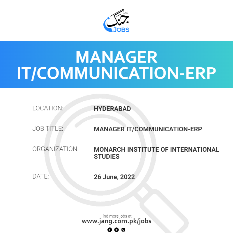 Manager IT/Communication-ERP