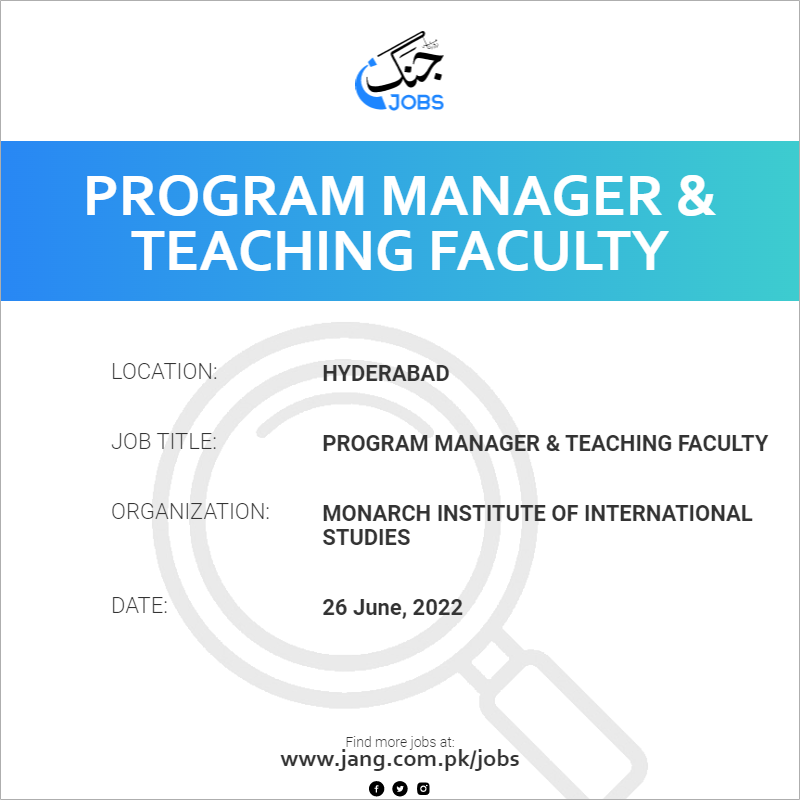 Program Manager & Teaching Faculty