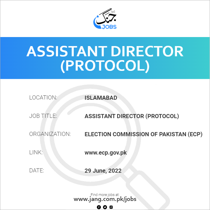 Assistant Director (Protocol)