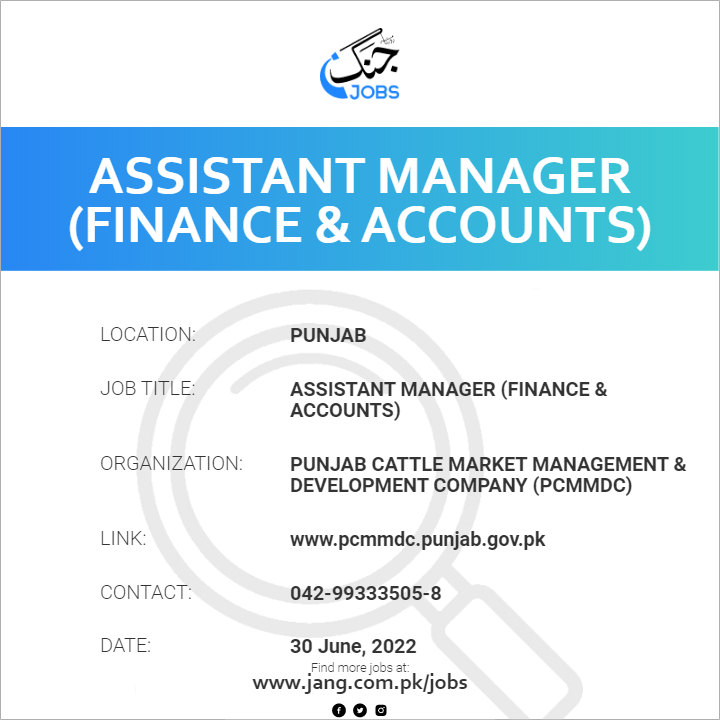 Assistant Manager (Finance & Accounts)