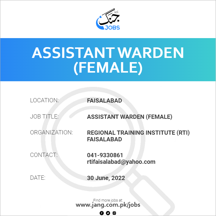 Assistant Warden (Female)