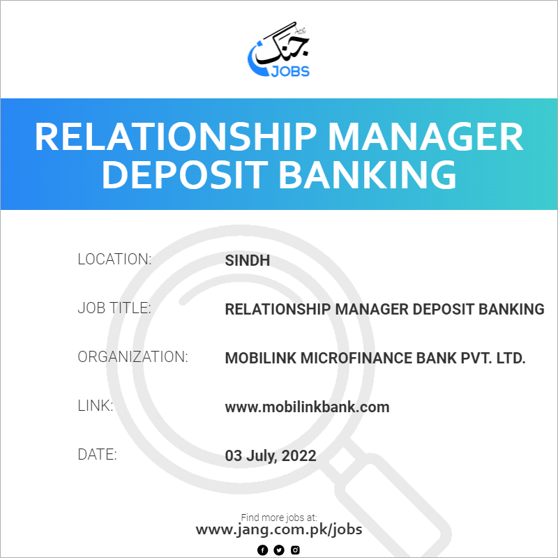 Relationship Manager Deposit Banking